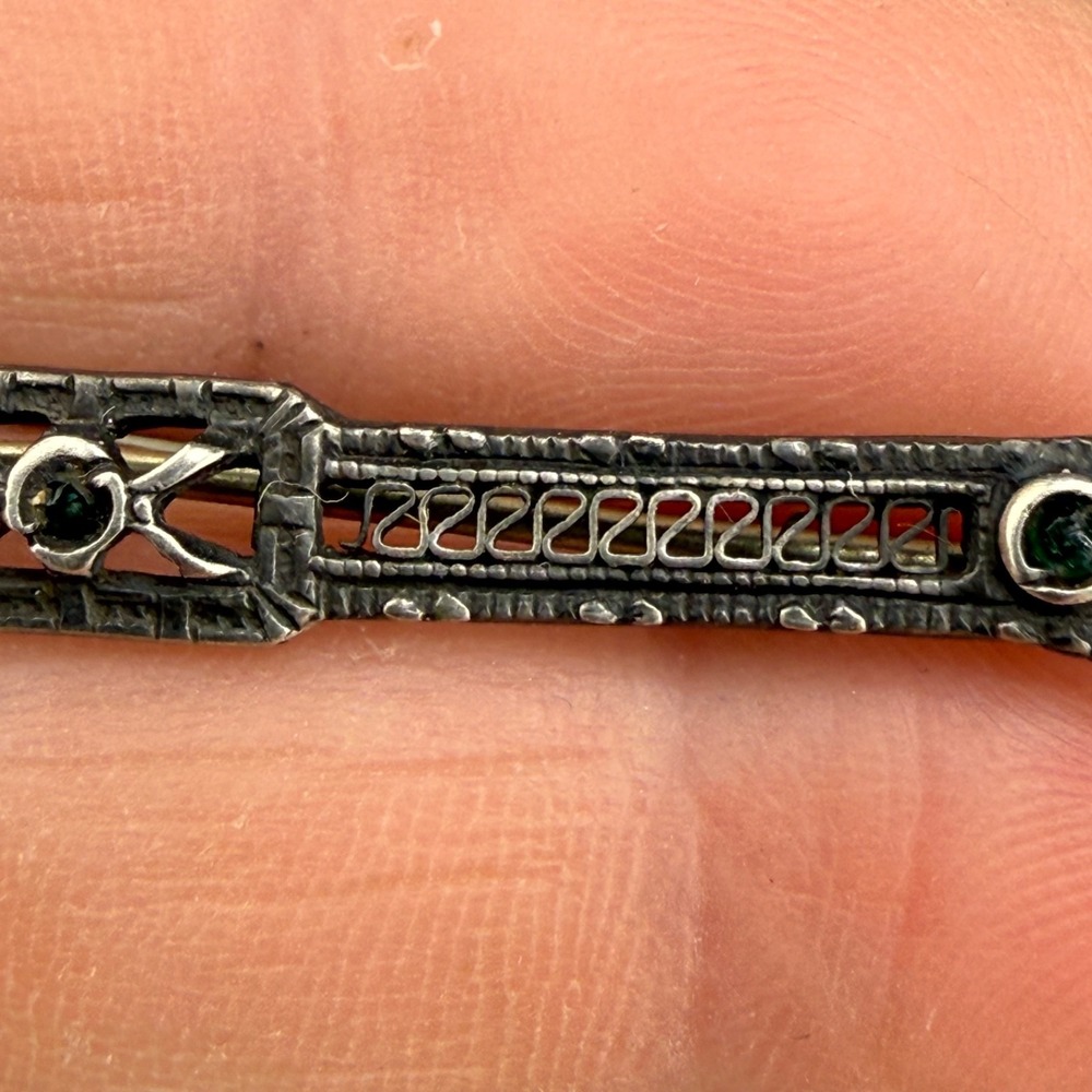 Vintage Sterling Silver Bar Brooch - Picture 8 of 14